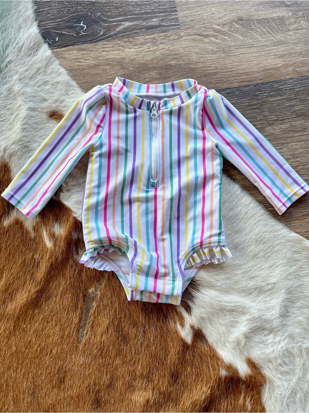 GAP Baby Multicolor Rainbow Stripe Rash Guard